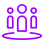 An icon of resources in purple